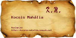 Kocsis Mahália névjegykártya